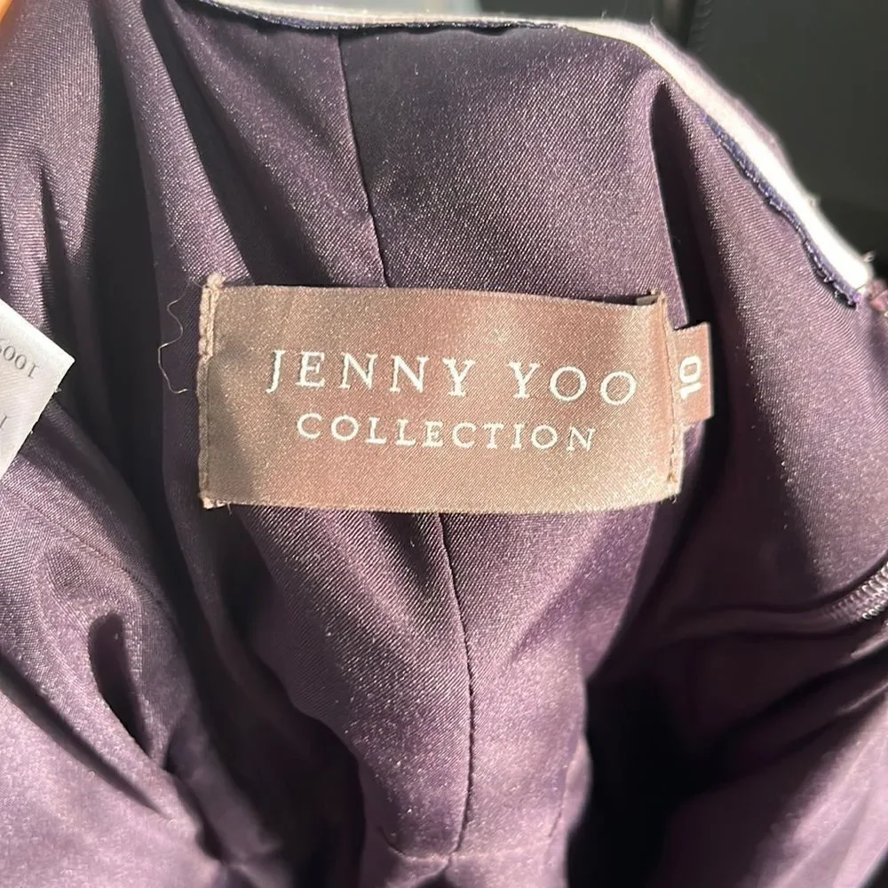 Jenny Yoo Collection Deep Purple Maxi Strapless Wedding Dress Size 10 - Picture 4 of 8
